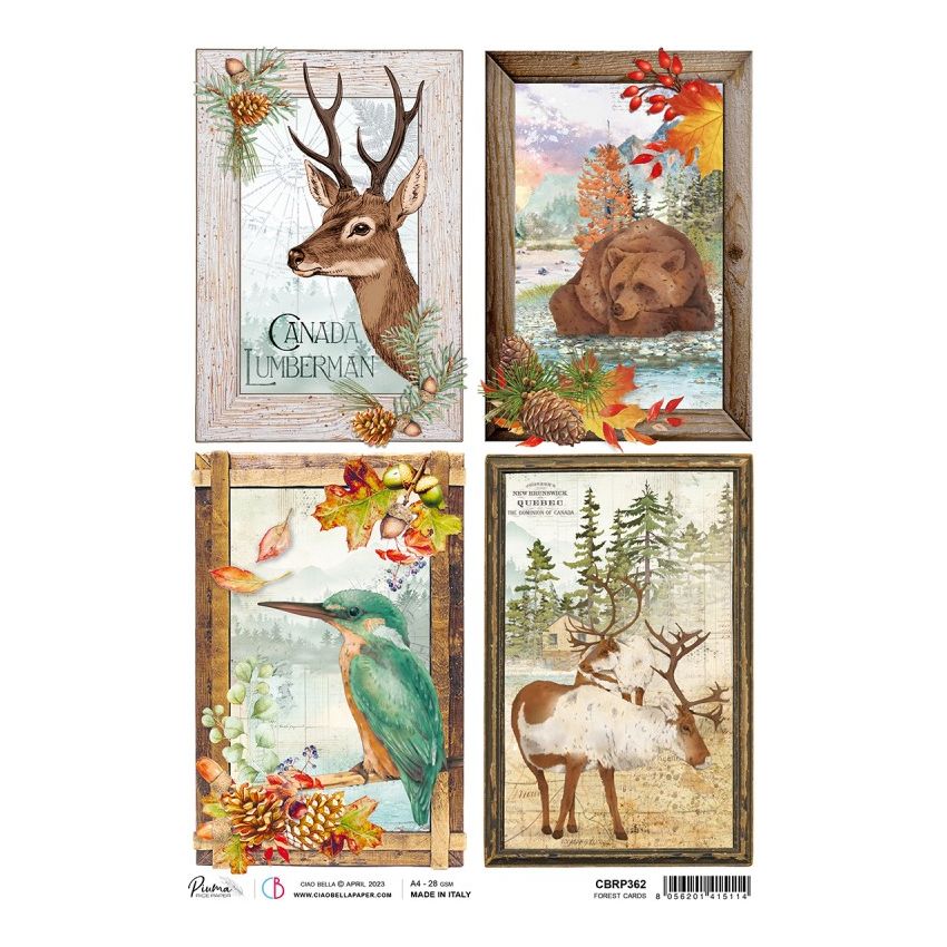 Rice Paper A4 Piuma Forest cards