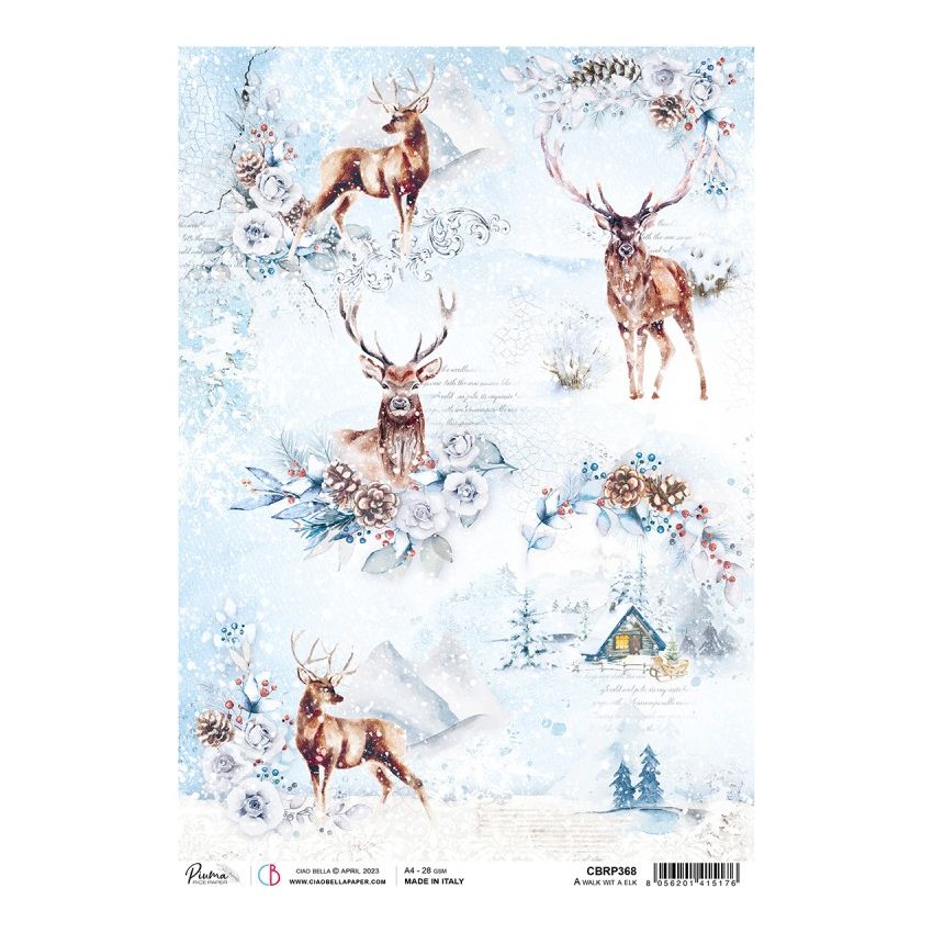 Rice Paper A4 Piuma A walk with a elk