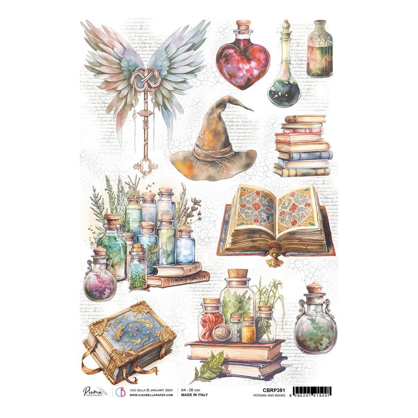 Rice Paper A4 Piuma Potions and books