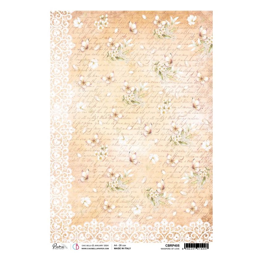 Rice Paper A4 Piuma Whispers Of Love