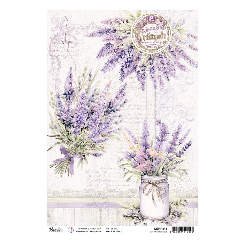 Rice Paper A4 Piuma Cottage Romance