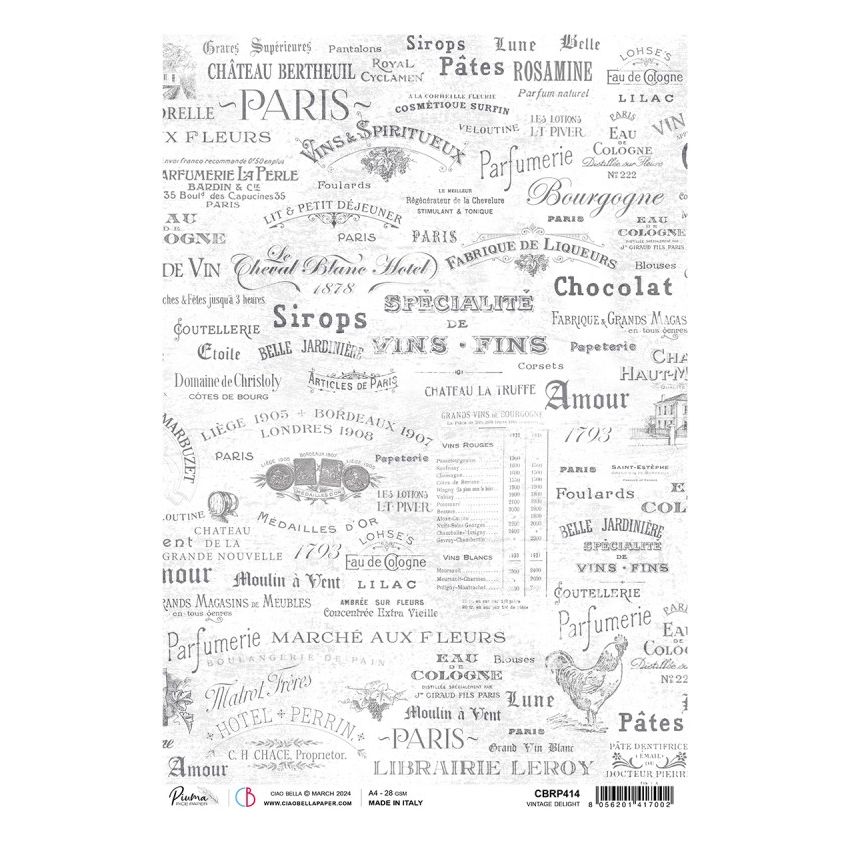 Rice Paper A4 PiumaVintage Delight