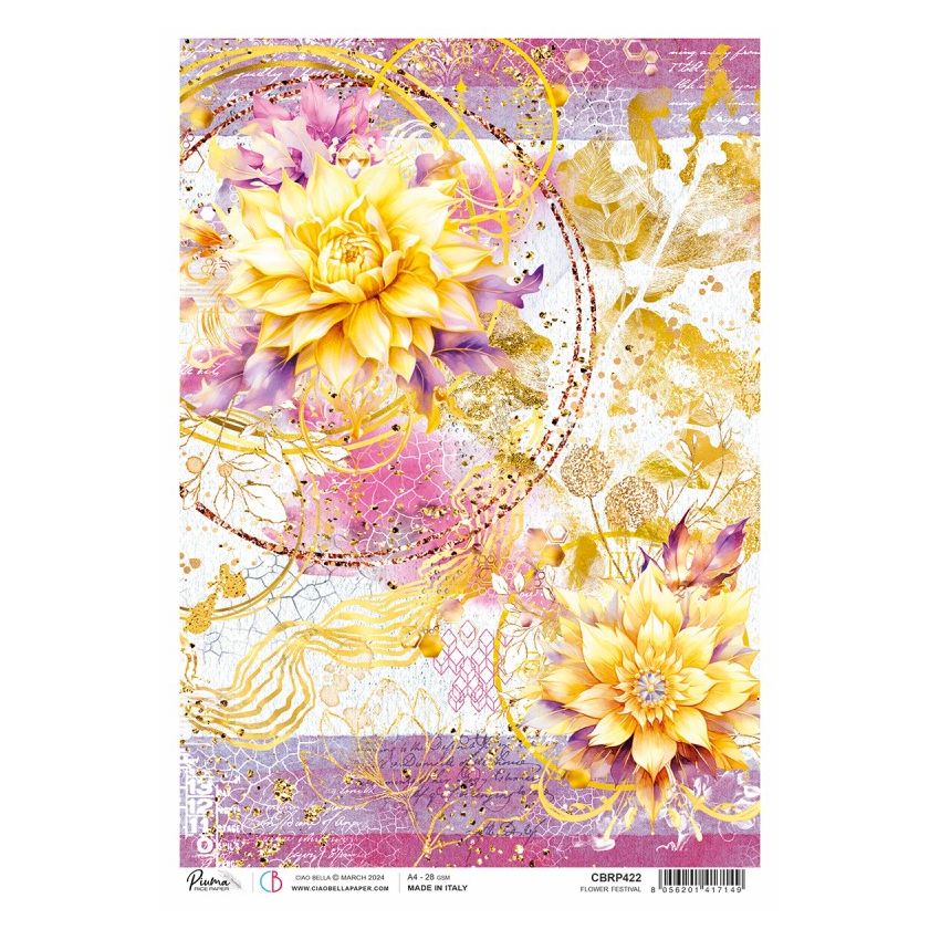 Rice Paper A4 Piuma Flower festival