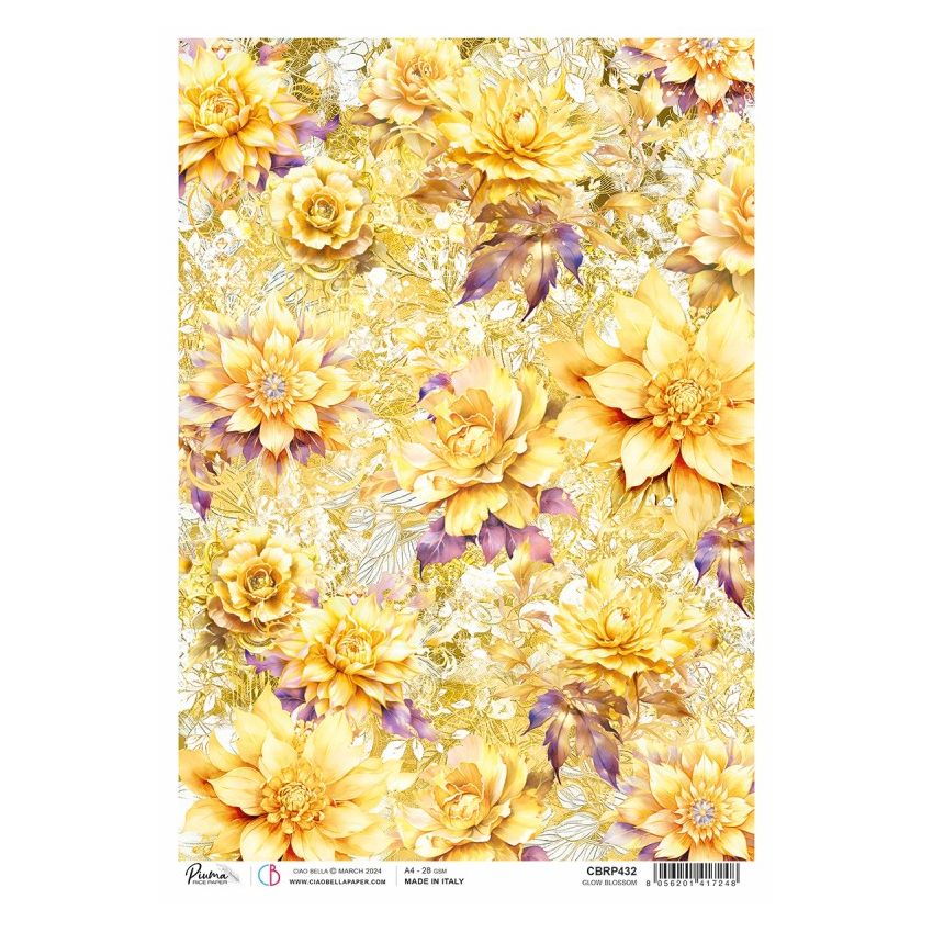 Rice Paper A4 Piuma Glow blossom