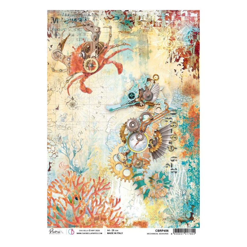 Rice Paper A4 Mechanical Seahorse