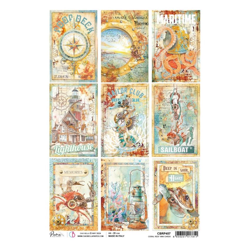 Rice Paper A4 Coral Reef mini cards