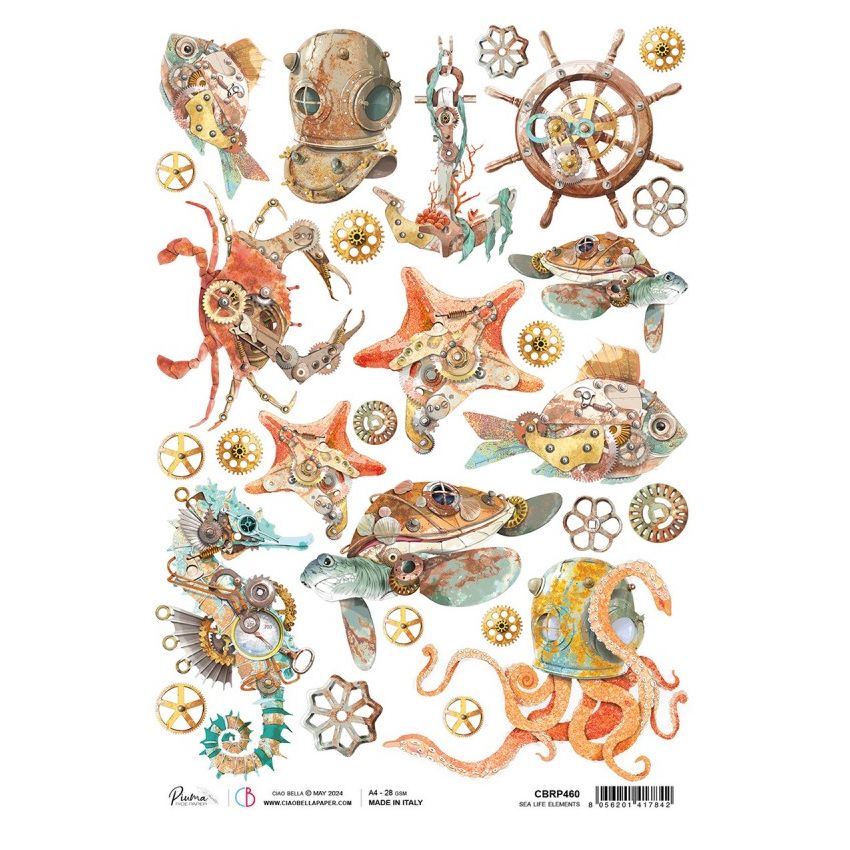 Rice Paper A4 Sea Life elements