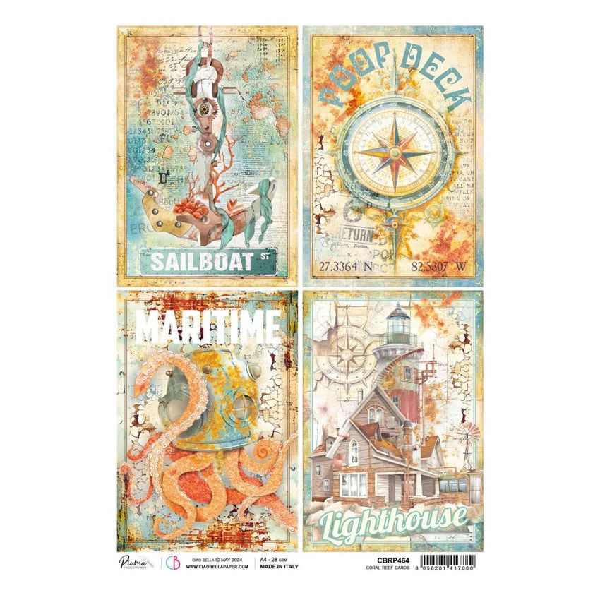 Rice Paper A4 Coral Reef cards