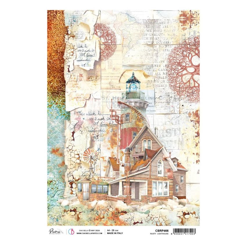 Rice Paper A4 Rusty Lighthouse
