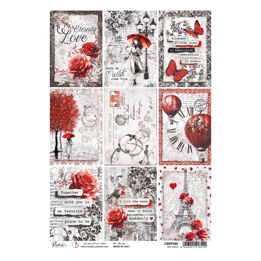 Rice Paper A4 Loveling Mini Cards