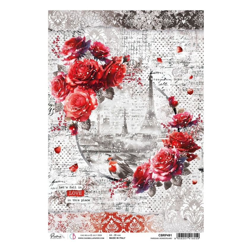 Rice Paper A4 Parisian Wonderland