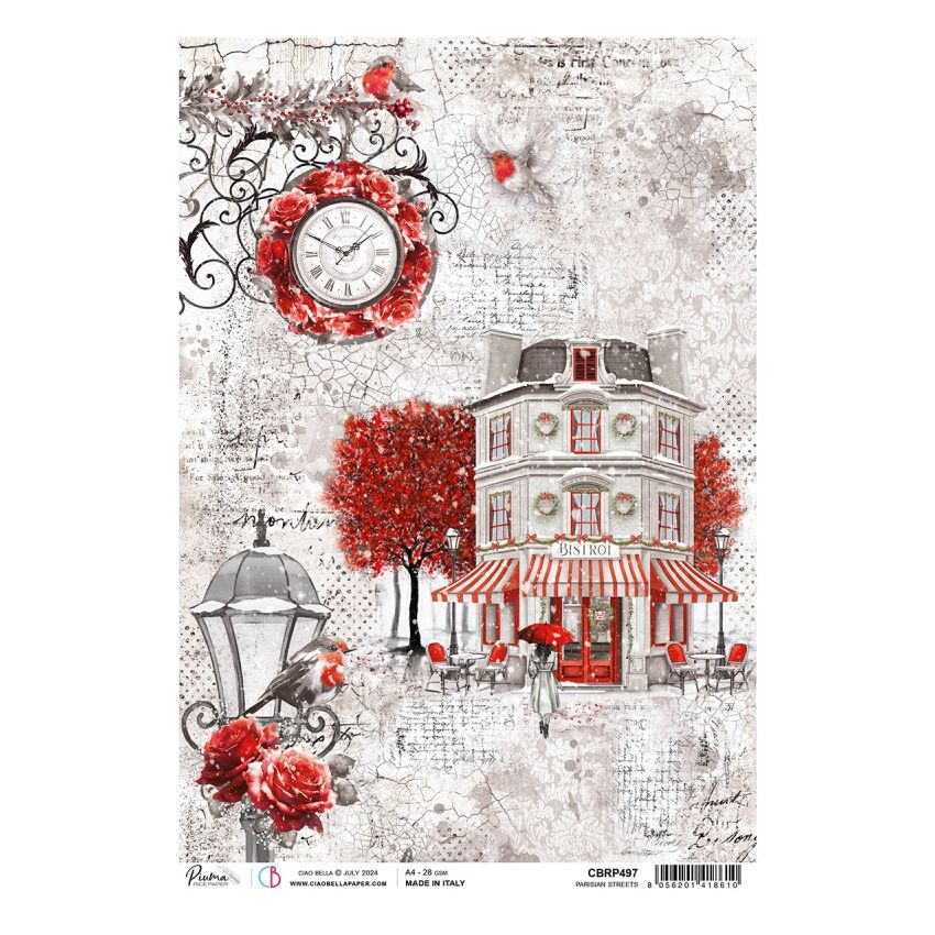 Rice Paper A4 Parisian Streets