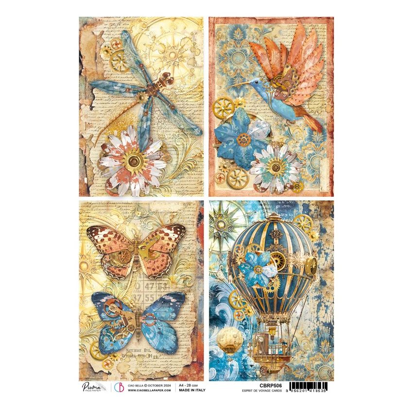 Rice Paper A4 Esprit de voyage cards