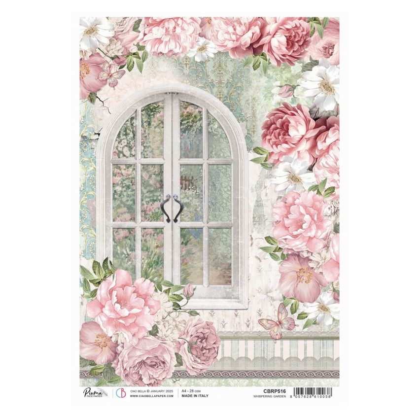 Rice Paper A4 Whispering Garden