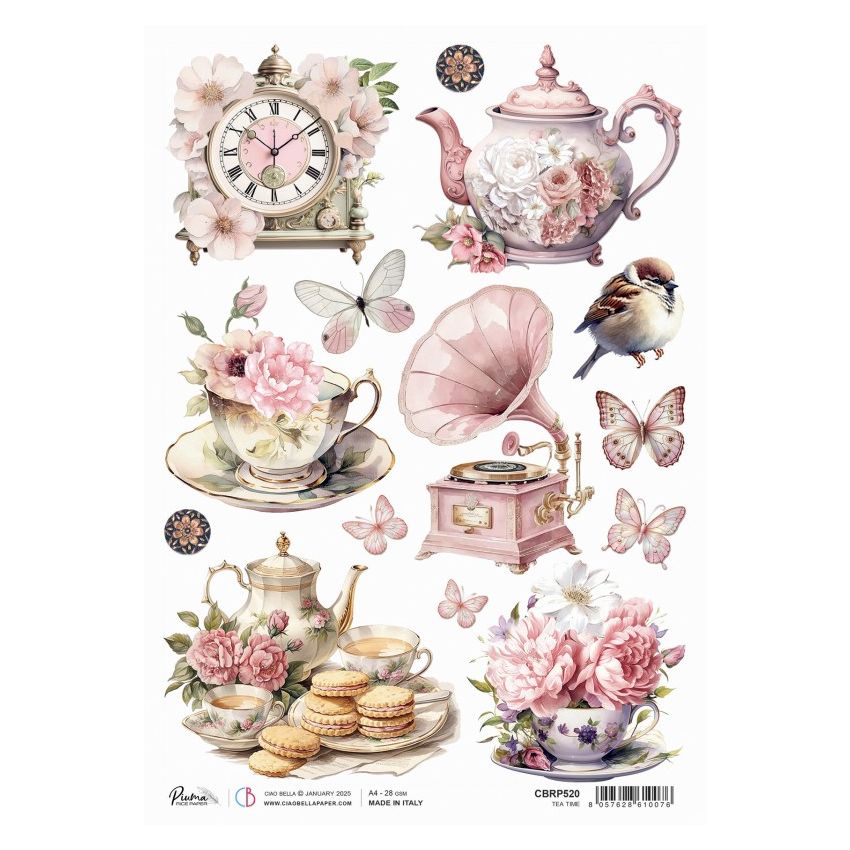 Rice Paper A4 Tea Time