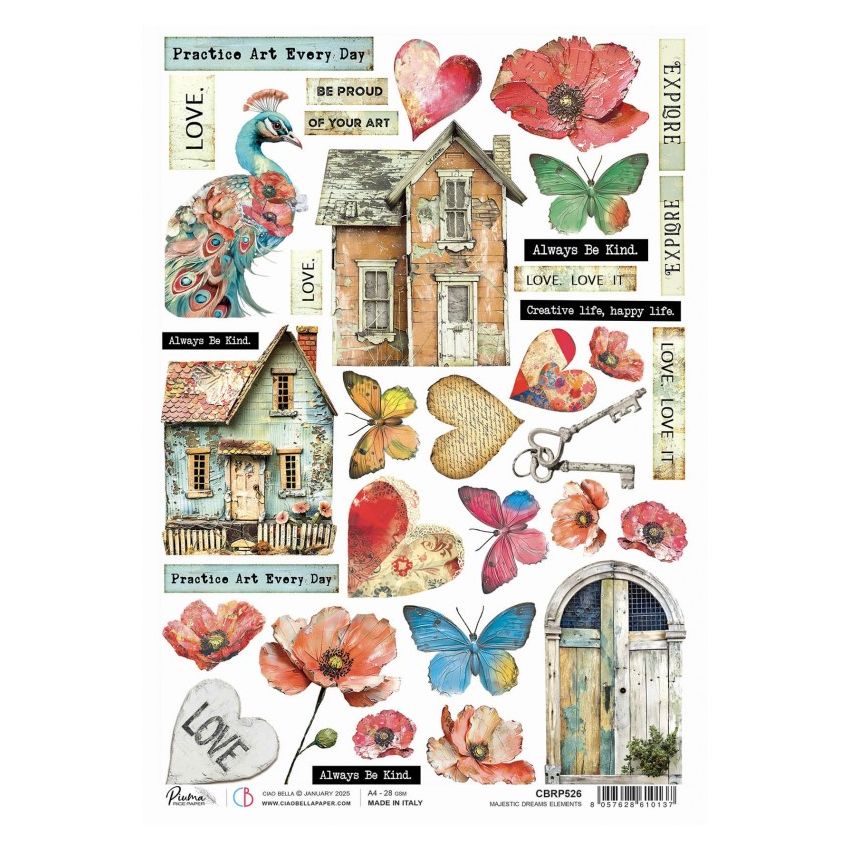 Rice Paper A4 Majestic Dreams elements