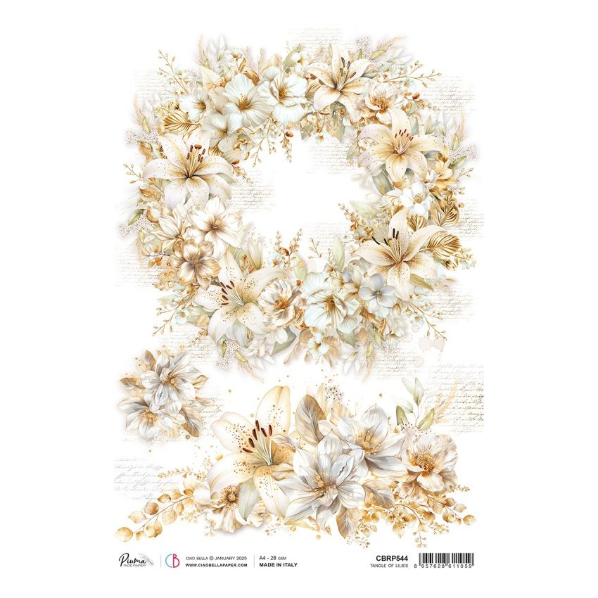 Rice Paper A4 Tangle of lilies