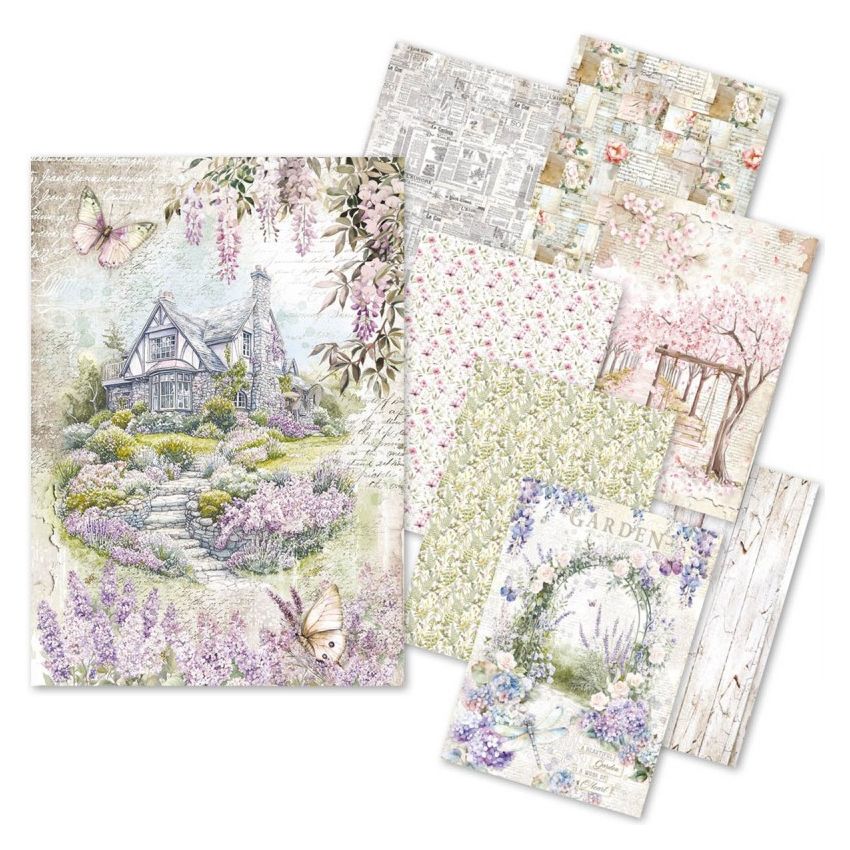 Rice Paper A5 MIXED 8/Pkg Secret Garden
