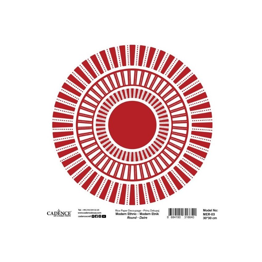 PAPEL ARROZ III 30x30 CM CADENCE - Modern Ethnic Round
