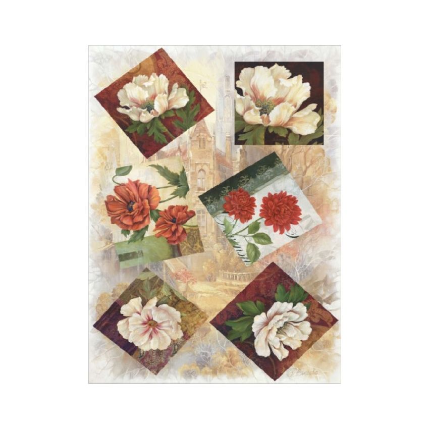 Papel de Arroz FLORES PINTADAS 30x41cm