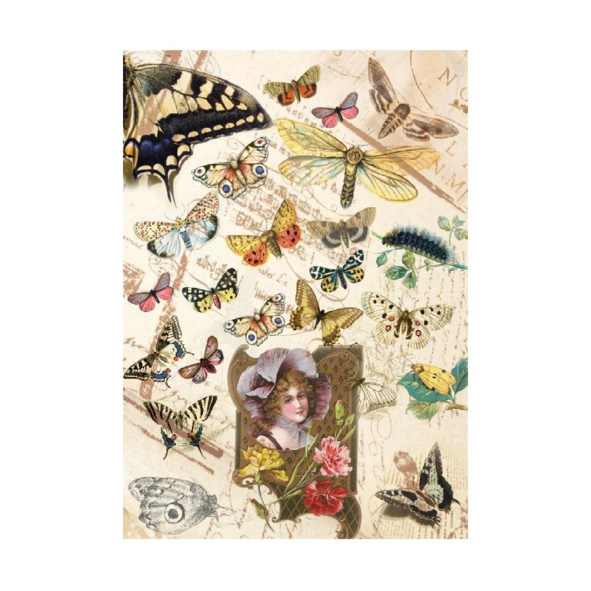 Papel de Arroz RETRATO MARIPOSAS 30x41cm
