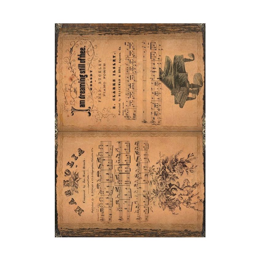 Papel de Arroz PARTITURA PARA PIANO 30x41cm