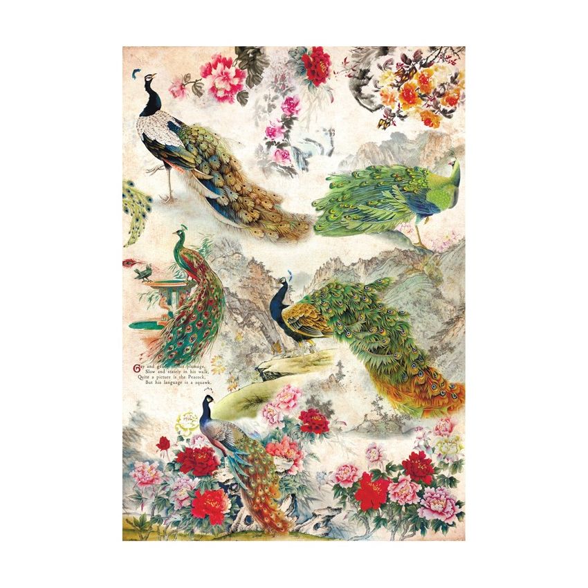 Papel de Arroz PAVO REAL 30x41cm