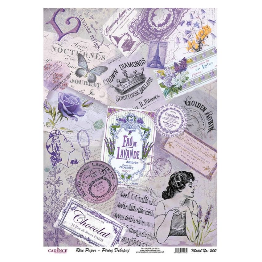 Papel de Arroz EAU DE LAVANDE 30x41cm