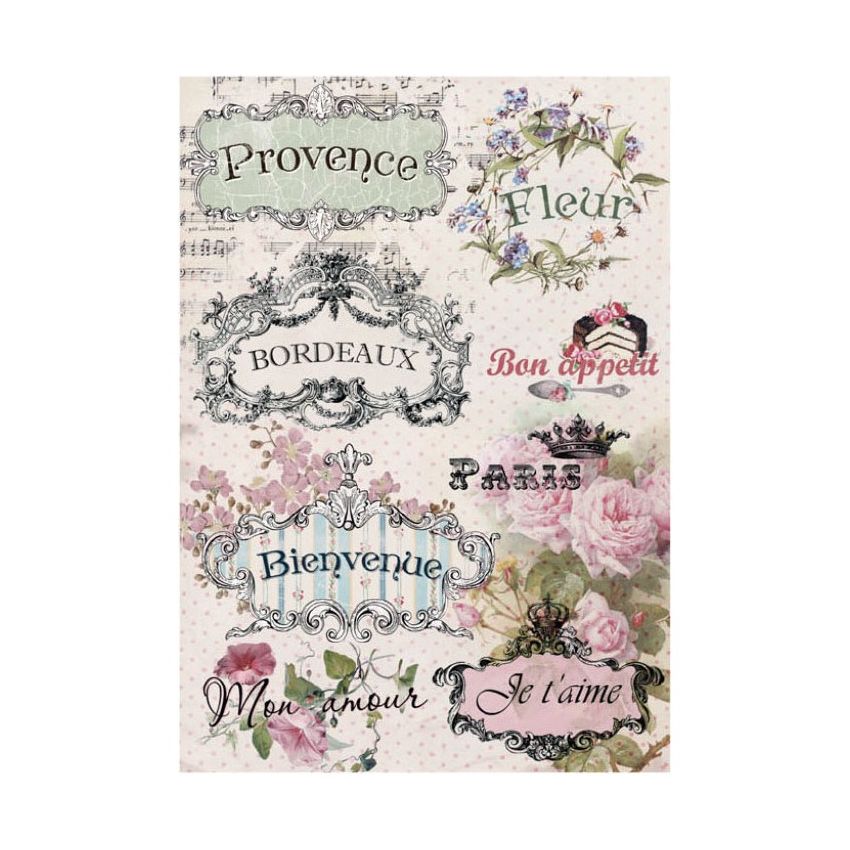 Papel de Arroz CARTELES ROMÁNTICOS 30x41cm