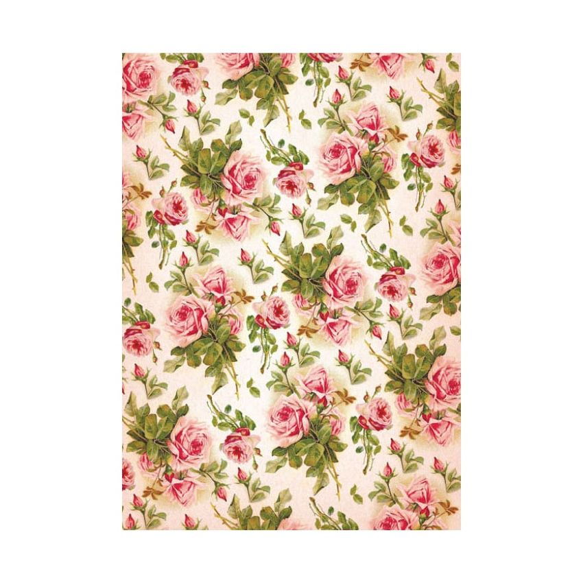 Papel de Arroz FONDO ROSAS 30x41cm