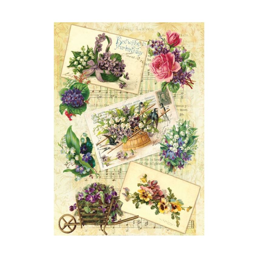 Papel de Arroz RAMOS SOBRE PARTITURA 30x41cm