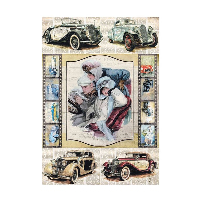 Papel de Arroz AUTOMÓVILES VINTAGE 30x41cm
