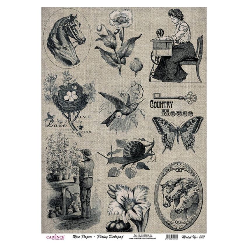 Papel de Arroz COUNTRY HOUSE 30x41cm