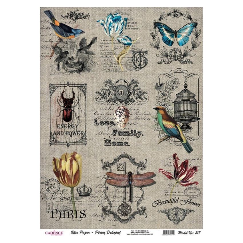 Papel de Arroz BEAUTIFUL FLOWER 30x41cm