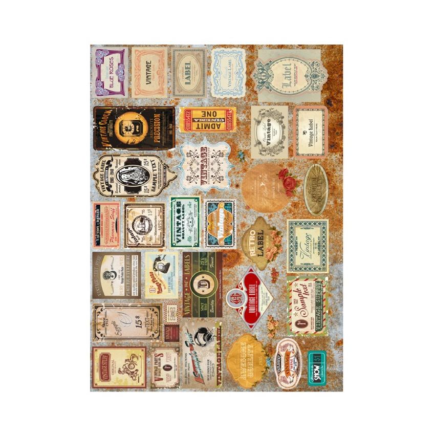Papel de Arroz LABEL RETRO 30x41cm