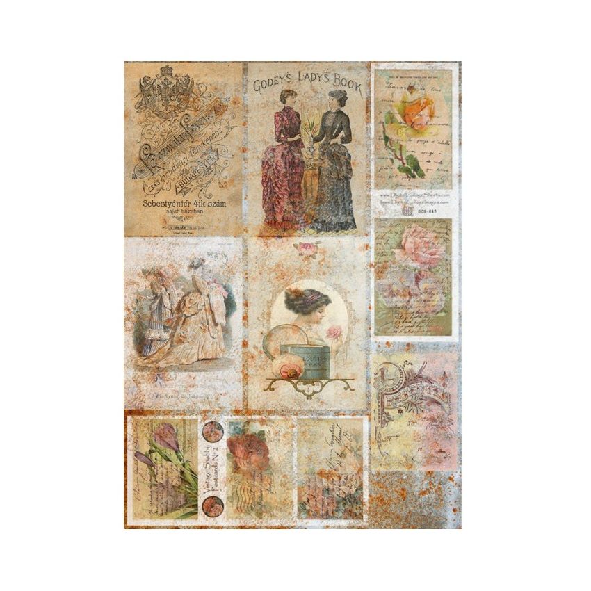 Papel de Arroz POSTALES ANTIGUAS 30x41cm