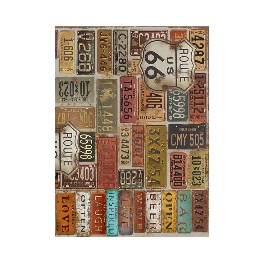 Papel de Arroz MATRÍCULAS 30x41cm