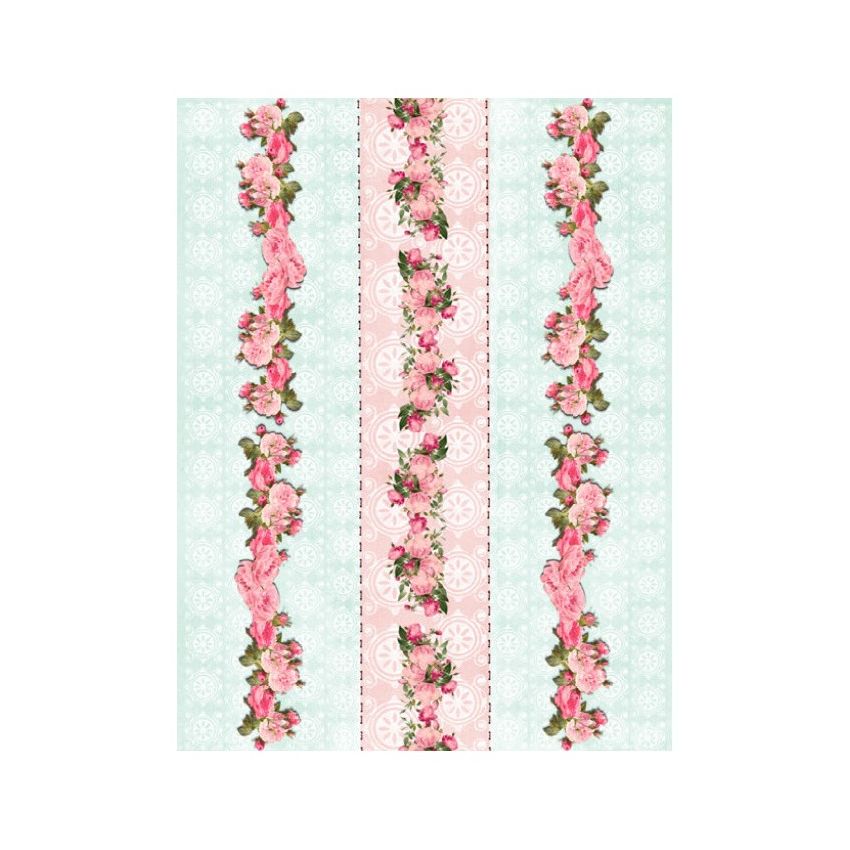 Papel de Arroz CENEFAS ROSAS 30x41cm