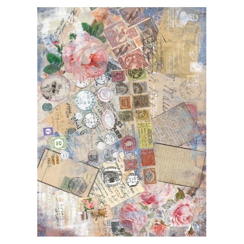 Papel arroz SELLOS SHABBY 30x41cm