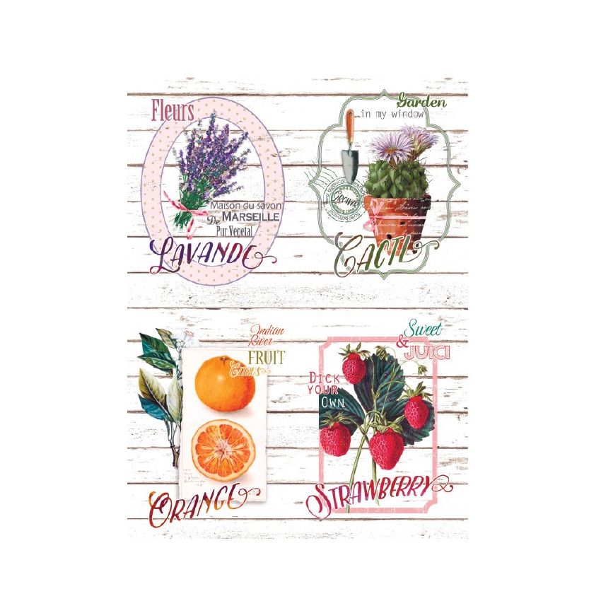 Papel de Arroz ETIQUETAS HUERTO 30x41cm