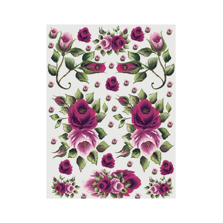 Papel de Arroz ROSAS PINTADAS 30x41cm