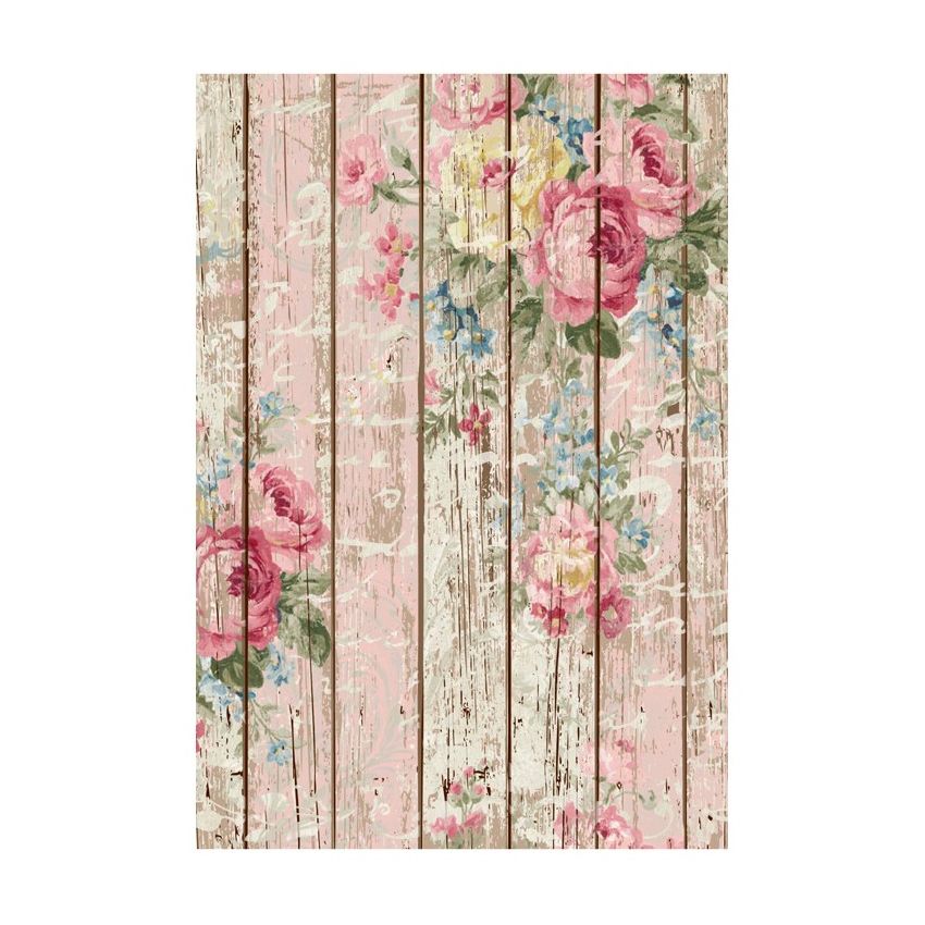 Papel de Arroz ROSAS EN MADERA 30x41cm