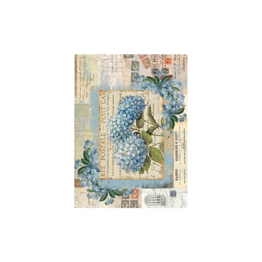 Papel de Arroz HORTENSIA AZUL 30x41cm