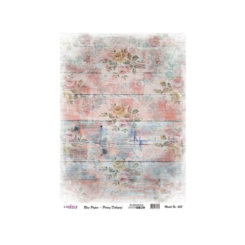 Papel de Arroz MADERA ROSA IMPRESA 30x41cm