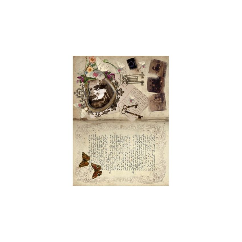 Papel de Arroz LIBRO VINTAGE 30x41cm