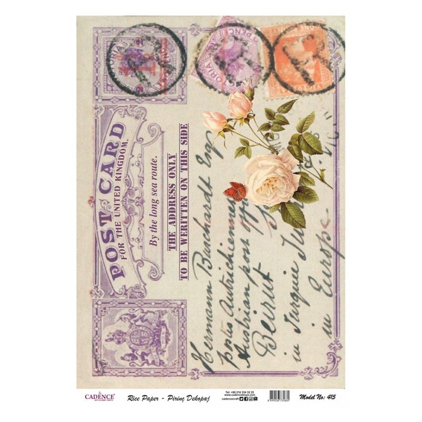 Papel de Arroz POSTCARD VIOLETA 30x41cm