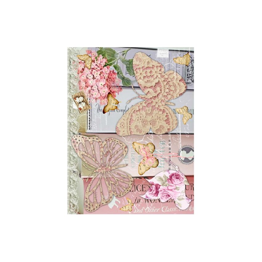 Papel de Arroz MARIPOSAS ROSAS 30x41cm