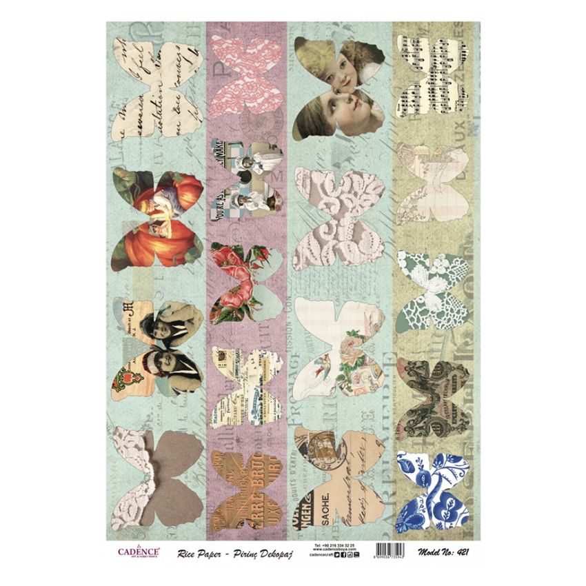 Papel de Arroz SILUETAS MARIPOSAS 30x41cm