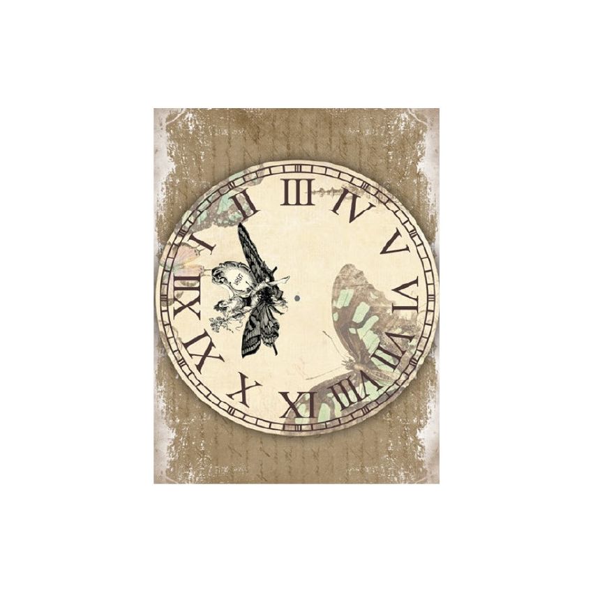 Papel de Arroz ESFERA RELOJ MARIPOSA 30x41cm