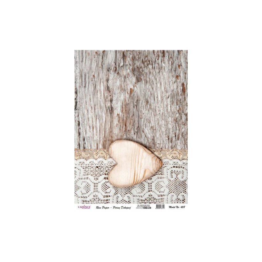 Papel de Arroz CORAZÓN DE MADERA 30x41cm